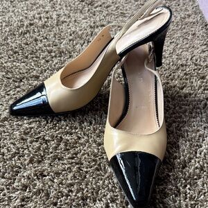 AMALFI Elegant Black and Cream Women's Heels